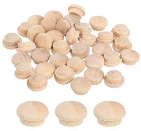 QUARKZMAN 40 st tryckknappar i trä, 10 mm/0,39 tum Hål pluggar hårt trä träpluggar hålpluggar träskruvar för möbelbearbetning träbearbetning hantverk (13 mm x 10 mm)