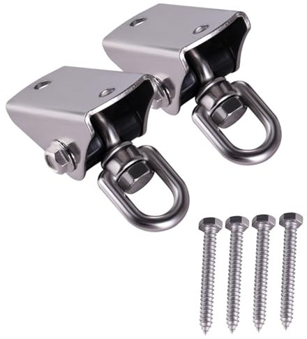 GIVIHGETI Deckenhaken Schwerlast Edelstahl 1600 lbs Kapazität 360° Drehen 2 Stück, Schaukelhaken mit Schraube für holzbalken und betondecke, Haken für hängesessel, Schaukel, Yogatuch, Boxsack
