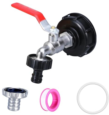 Raccordo Cisterna 1000 Litri, Rubinetto Uscita Container IBC 3/4 Pollici, Adattatore Serbatoio Acqua Lega, Accessori Scarico Universale per Serbatoi Raccolta Pioggia, Giardino, Industria Cisternetta