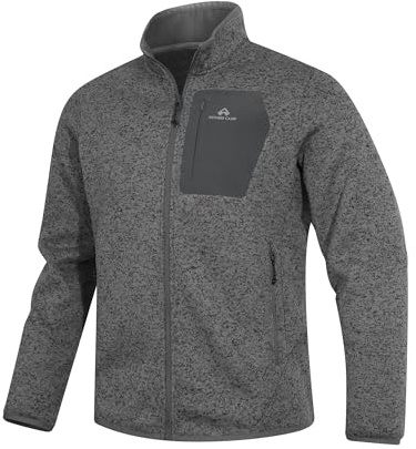 Pioneer Camp Herren Fleecejacke Ohne Kapuze Sweatjacke Arbeitspullover(GRY;M