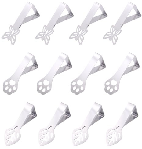 Sujeta Manteles de Mesa Ajustable, 12 Piezas Pinzas para Mantel de Exterior Acero Inoxidable Pinzas Mantel Exterior Pinzas Sujeta Manteles para Jardín Cocina Oficina