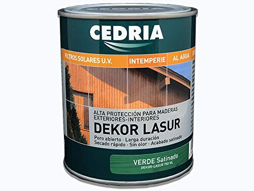 VERDE Lasur protector madera exterior al agua Cedria Dekor Lasur 750 ml
