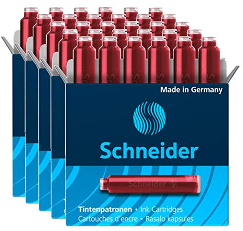 Schneider – Lote de 5 cartuchos de tinta rojo caja 6