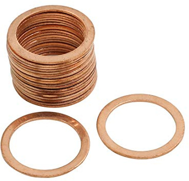 sourcing map 20 STK.Unterlegscheiben 22mm Flach Dichtung Kupferringe Dichtringe