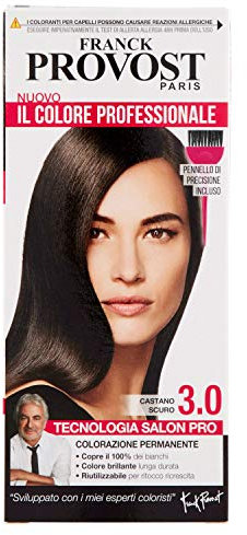 Franck Provost Tinta Capelli Colore Professionale a Domicilio, Valorizza Riflessi e Brillantezza, Castano Scuro