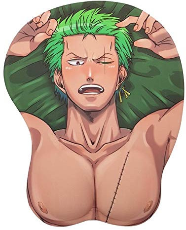YUDUODUO Tapis de souris One Piece 3D ergonomique Lorenor Zorro Anima, avec repose-poignet en gel de silice doux, en silicone