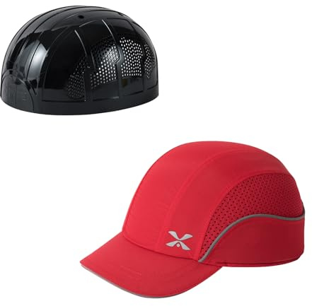 Berretto da baseball di sicurezza leggero cappello rigido di sicurezza cappello di protezione della testa cappello traspirante per uomo donna M18109H-rosso-tesa corta