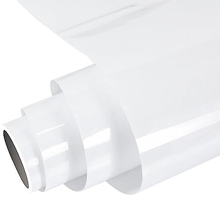 FORBELL Vinilo de transferencia de calor, película de transferencia de hierro textil de 30,5 cm × 3 m, película textil de plotter (Blanco)