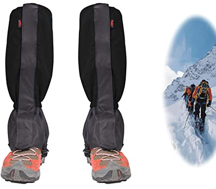 Outdoor Gamaschen,Gamaschen Wandern,wasserdichte Gamaschen,Atmungsaktive Beinschutz,wasserdichte Einstellbare Gamaschen für Outdoor-Hosen zum Wandern,Klettern,Schneewandern Trekking Jagd,Schwarz