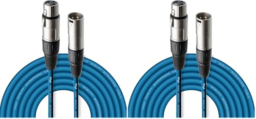 Stagg SMC6 CBL 6 m XLR to XLR Microphone Cable - Blue (Pack of 2)