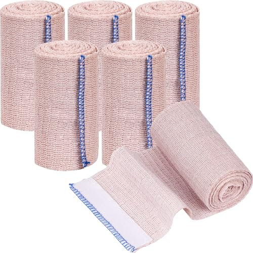 6 Stück Premium Elastische Bandage Kompressionsbinde Elastikbandage Bandage Sportbandage Stützbandage Sportbinde Sportzubehör für Knöchelunterstützung Arm- Bein- oder Brustkorbverletzungen