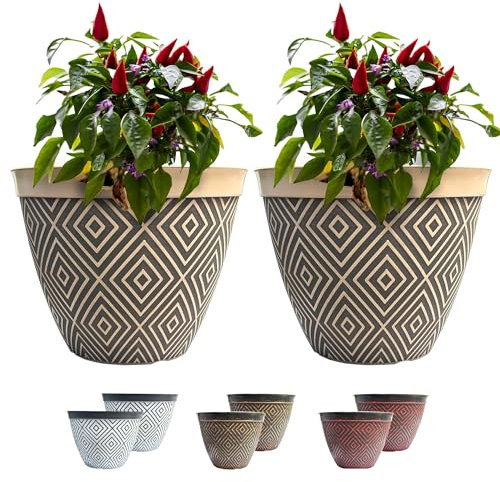SG Traders Plant Pot Set - Stylish Planters for Outdoor Gardening - Versatile Garden Planters for Home, Large Plant Pots Ideal for Houseplants, Premium Pots and Planter for Garden Décor (Pack of 2)