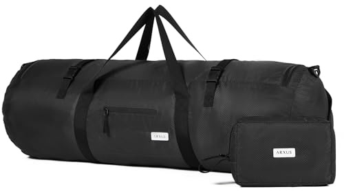 Arxus Bolsas de Deporte Grande 90L 50L 30L Hombre y Mujer Bolsa de Viaje Plegable para Fin de Semana Deportiva Gimnasio Bate de Béisbol con Bandolera, Almacenamiento de Tienda Camping