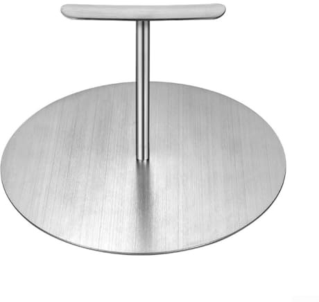 babominimer Prensa de hamburguesas redonda de acero inoxidable para asar y cocinar hamburguesas jugosas, filetes, sándwiches, verduras en sartén, parte superior plana (15 cm)