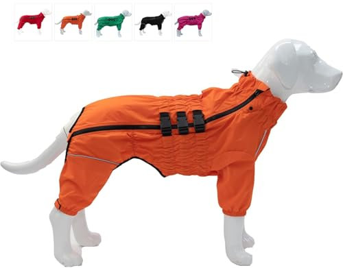 wasserdichte Hundejacke, leichte reflektierende Sicherheits-Hunderegenjacke, Winddichte und schneesichere Hundeweste für Corgis Dackel Orange D-M