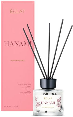 ÉCLAT Hanami Raumduft - langanhaltender Lufterfrischer mit hochwertigen Inhaltsstoffen - 130 ml - mit Filzstäbchen