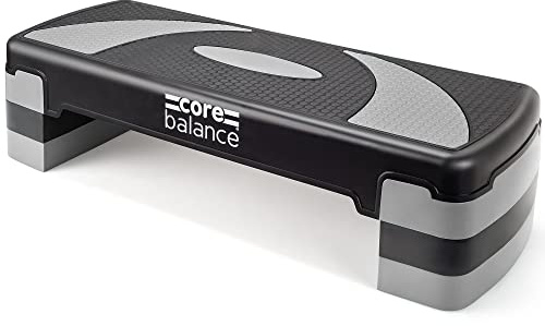 Core Balance Exercise Step Aerobic Stepper Non Slip 3 Level Height Adjustable (Grey)
