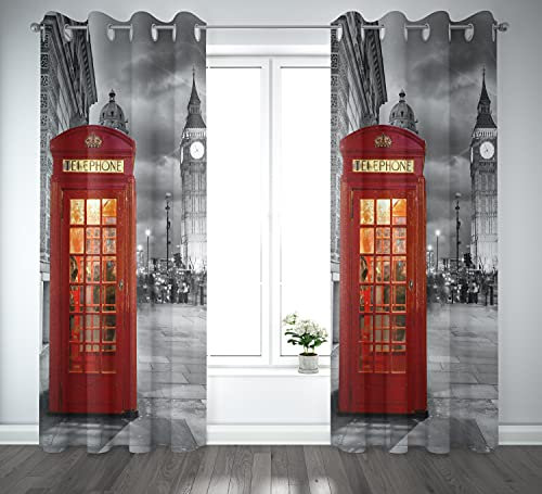 Cortina cortina cortina City confeccionada 140 x 290 cm (Telephone Notte)
