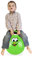 Relaxdays Hüpfball für Kinder, mit Gesicht, Hopseball mit Griff, Ø 45 cm, drinnen & draußen, Sprungball bis 150 kg, grün