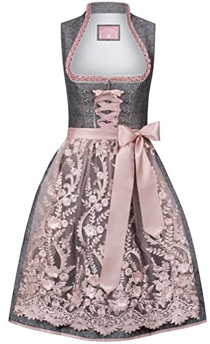 Stockerpoint Damen Dirndl Marietta Kleid für besondere Anlässe, Altrosa, 44