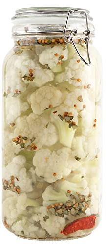 Galashield Glass Jars with Airtight Lids Food Storage Jars Leak Proof Canisters with Clear Preserving Seal Wire Clip Fastening for Kitchen Canning Pickling [67 oz]
