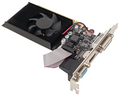 Zunate Scheda Grafica GT610 64bit 2G DDR3 con Ventola di Raffreddamento, HDMI, DVI, VGA, PCI Express 1.1 X16, 48 Stream Processor per Videogiochi