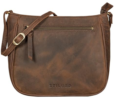 STILORD Samira Bolso de Hombro Mujer Piel Pequeño Bolso Bandolera Vintage Bolso Diario para Ciudad Ocio Cuero Color:Zamora - marrón