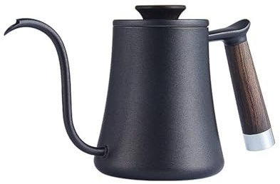BIBTOO Coffee Carafe Hand Brewed Coffee Pot with Cooling Hole, Narrow Mouth Pot, Long Spout, Ear Pot, Drip Filter, Coffee Pot convenient (Color : 600ml black)(600ml black)