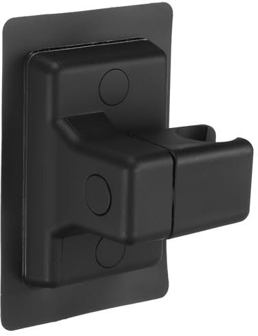 sourcing map Shower Head Holder Strong Adhesive, Adjustable Handheld Shower Wand Holder, No Drilling Handheld Showerhead Clips (Square, Black)