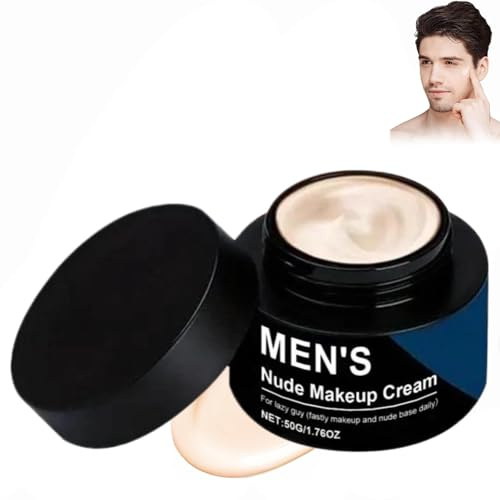 Crème De Maquillage Pour Hommes, Crème Correctrice Hydratante Visage Pour Homme, Maquillage Hydratant, Créme Anti-Cernes, éclaircir Le Teint Et Masquer Les Pores, Fond De Teint Adaptatif Peau (1PC)
