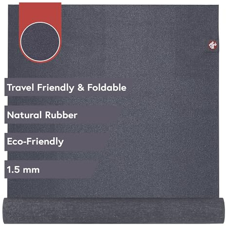 Manduka | eKO Superlite Travel Yoga Mat | Charcoal | 79 x 24 in, 1.5mm