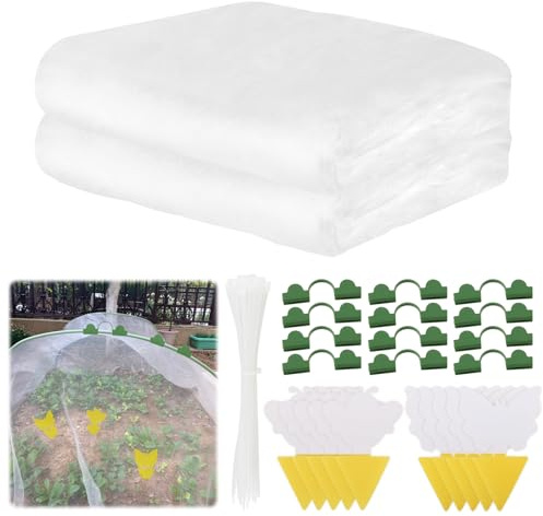 GZGXKJ 3x10m Rete Anti Insetti 10 Trappola Adesiva per Insetti Rete Anti Insetti per Orto Protezione UV Rete per Insetti 0,7mm Maglia Retes Antigrandine per Orto Piante Frutta Giardino Serre