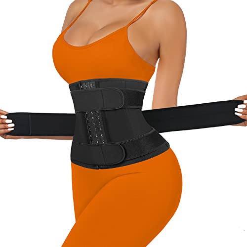 Phateey Entrenador de Cintura para Mujer, 3 Correas, Faja para Control de Abdomen, Banda Delgada para el Vientre para pérdida de Peso, Ganchos + 3 Cinturones Entrenador de Cintura para Sudar, XXS