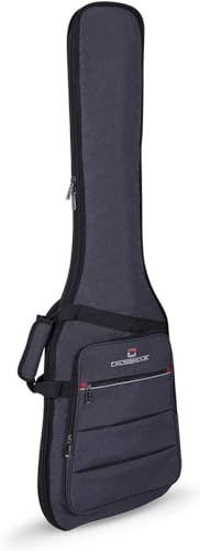 Crossrock Borsa imbottita per basso elettrico | Imbottitura 10 mm, spallacci zaino, tasca accessori – Protezione leggera quotidiana
