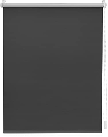 Lichtblick Thermorollo ohne Bohren, Klemmfix, Verdunklungsrollo, Hitzeschutz, Sichtschutz, Wandmontage, Deckenmontage, Rollo für Fenster und Türen 90 cm x 150 cm (B x L), Anthrazit