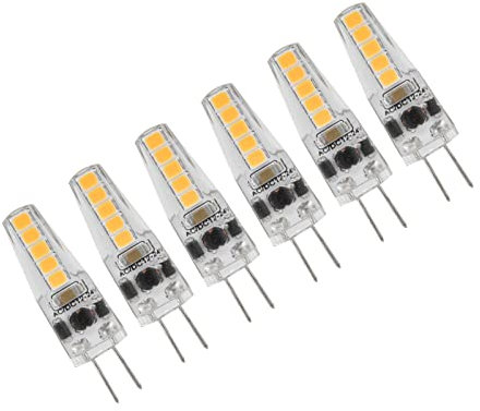 Fafeicy 10 Unidades Bombillas LED G4 Regulables Cálidas de Silicona 2W 3000K AC12-24V con Disipación 360° para Candelabro Lámpara de Techo y Mesa