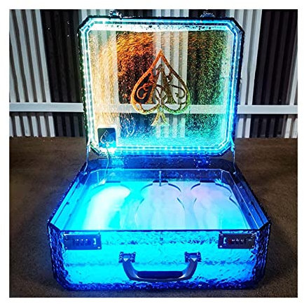 OMNIOF Presentador De Botella De Champán LED Recargable Estante De Exhibición De Botella De Licor Iluminado Caja De Vino con Capacidad For 3 Botellas, Contenedor De Botellas De Vino