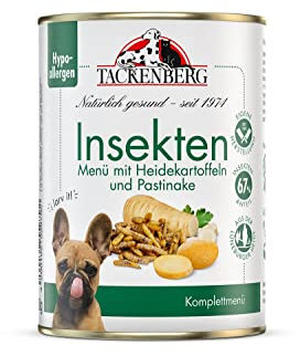 TACKENBERG Insektenmenü mit Heidekartoffel und Pastinake Nassfutter Dose für Hunde - Hundefutter in Premiumqualität - natürlich getreidefrei - 6 x 400 g