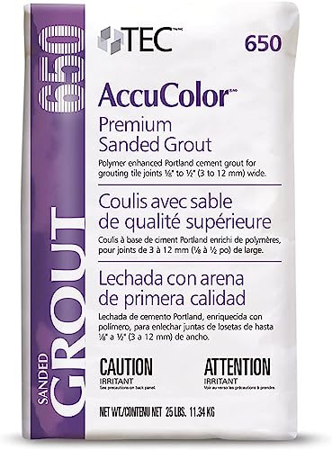 TEC AccuColor 650- Premium Sanded Grout - Enhanced Color-Consistent, Wear-Resistant, Shrink-Resistant Joint Filler for use with Tile - 25 LB (Tec Antique White #940 Sanded Grout)