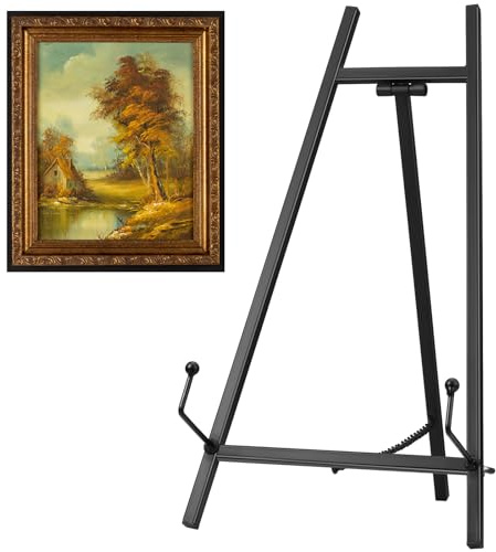 Leinuosen 1 Pcs Metal Tabletop Easel Stand, Tripod Display,Black