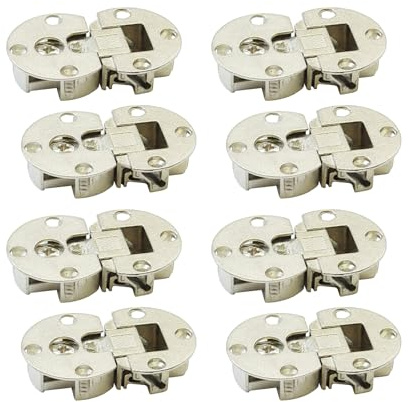 LIKERAINY 90 Degré Charnière 3D pour Abattant et Couvercle Charnières de Porte Pliante Charnière à Onglet pour Portes de Placard Meuble Cuisine Invisible Lot de 8