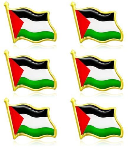 KOQAIIZ 6 Pezzi Bandiera Palestina Badge, Palestine Nazionale Pin, Palestinese Lapel Badge