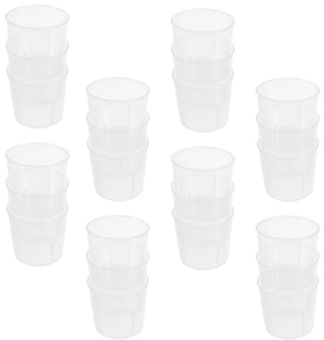 CATIEBYE 100 Piezas Tazas Medidoras Resistentes para Alimentación de Reptiles Vasos Transparentes con Escala para Agua y Comida Multiusos y Lavables para Mascotas Rastreras