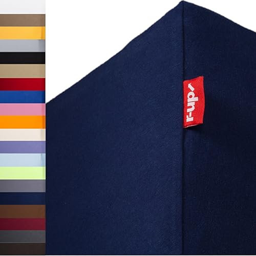 r-up Beste Spannbettlaken 90x200-100x220 bis 35cm Höhe viele Farben 95% Baumwolle / 5% Elasthan 230g/m² Oeko-TEX stressfrei auch für hohe Matratzen (dunkelblau)