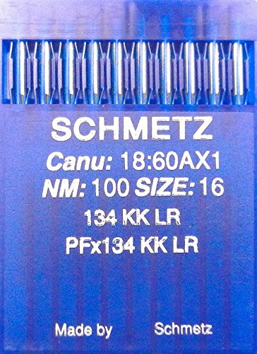 SCHMETZ 10 Aiguilles à coudre en cuir pour machine à coudre Système 134 KK LR (industriel) NM 100 Size 16