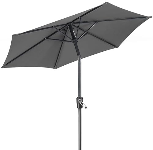 CHRISTOW Tilting Garden Parasol Umbrella UV Protective Polyester Canopy With Crank Handle