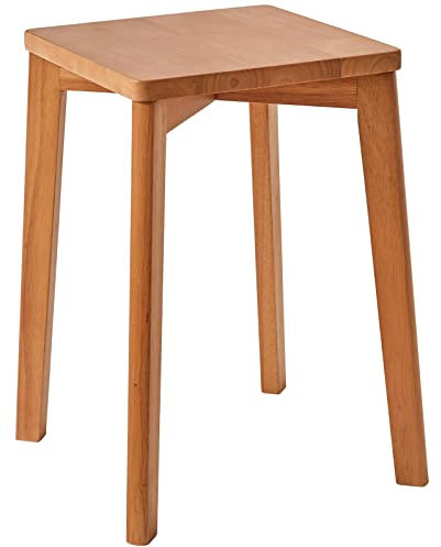 IBUYKE Stapelhocker-Massivholz Hocker Hausbank Holzhocker Mode Kreative Hocker Moderne Esstisch Erwachsene Esszimmerhocker Kirschholz 29x44x33cm RF-1502