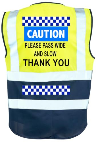 HiViz Kings Pass Wide & Slow Horse Riding Executive Hi Viz High Visibility Vest Two Band (L)