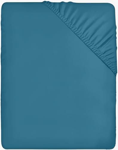 Utopia Bedding - Spannbettlaken 180x200cm - Denim Blau - Oeko-Tex Zertifiziertes Gebürstete Polyester-Mikrofaser Spannbetttuch - 35 cm Tiefe Tasche