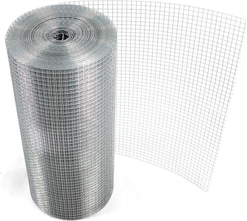 FENCETEXX Welded Wire Mesh 1x1 Square Galvanised Fence 15/30m Rabbit Hutch Chicken Run Coop Pet (600mm x 30 Metre)